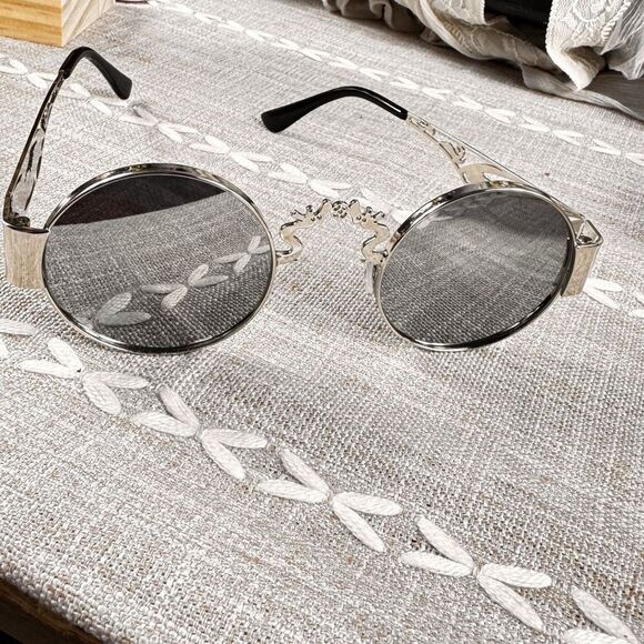 Zara Silver Safari Sunglasses with Black Accents - Picture 11 of 15